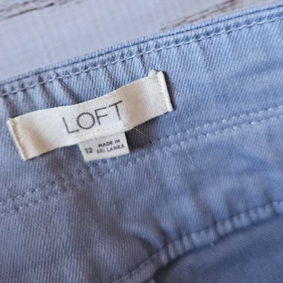 Loft Blue High Waist Skinny Khaki Cropped Pants sz 12 - Picture 4 of 5